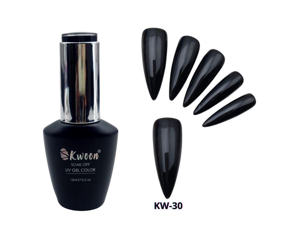 KWEEN Jet Black UV/L ED KWEEN Varnish Soak Off Nail Art Gel Polish Black UV/LED Gel Nail Polish For Manicure