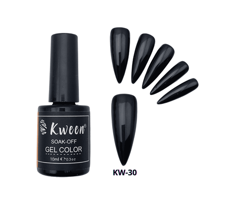 KWEEN Jet Black UV/L ED KWEEN Varnish Soak Off Nail Art Gel Polish Black UV/LED Gel Nail Polish For Manicure