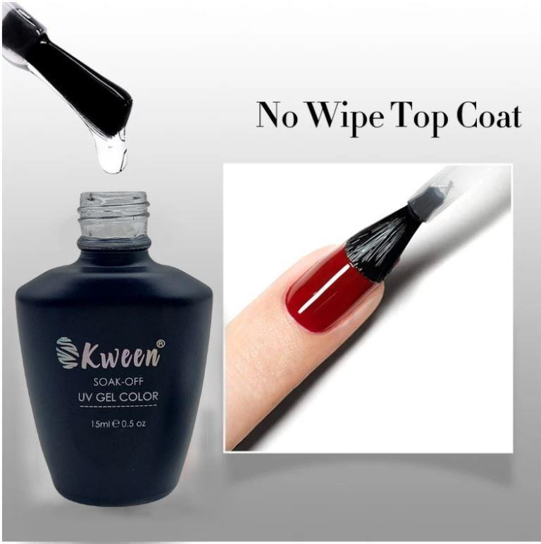 KWEEN Nail Gel Top Coat No Wipe UV Gel Varnish Sealing Shining Clear Nail Gel Diamond Topcoat