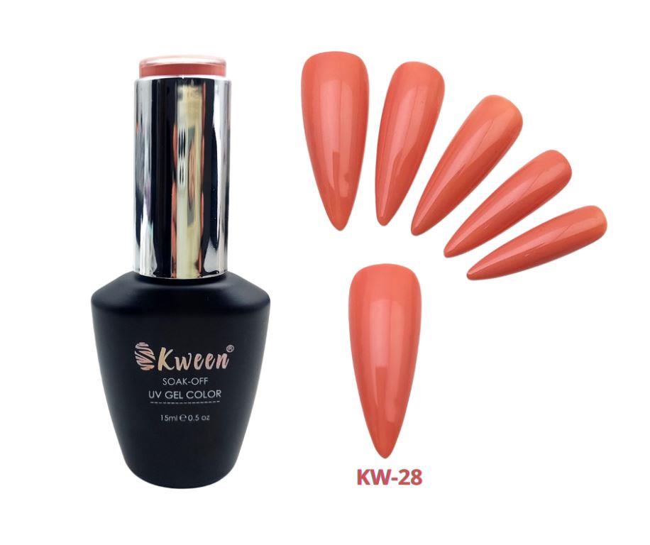 KWEEN Nail Art Peachy Punch UV/LED Gel Nail Polish, UV LED Gel Varnish Soak Off Nail Art Gel Polish