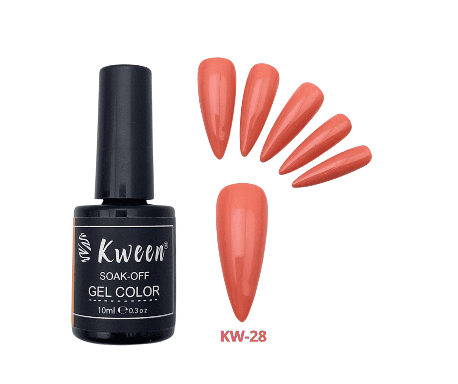 KWEEN Nail Art Peachy Punch UV/LED Gel Nail Polish, UV LED Gel Varnish Soak Off Nail Art Gel Polish