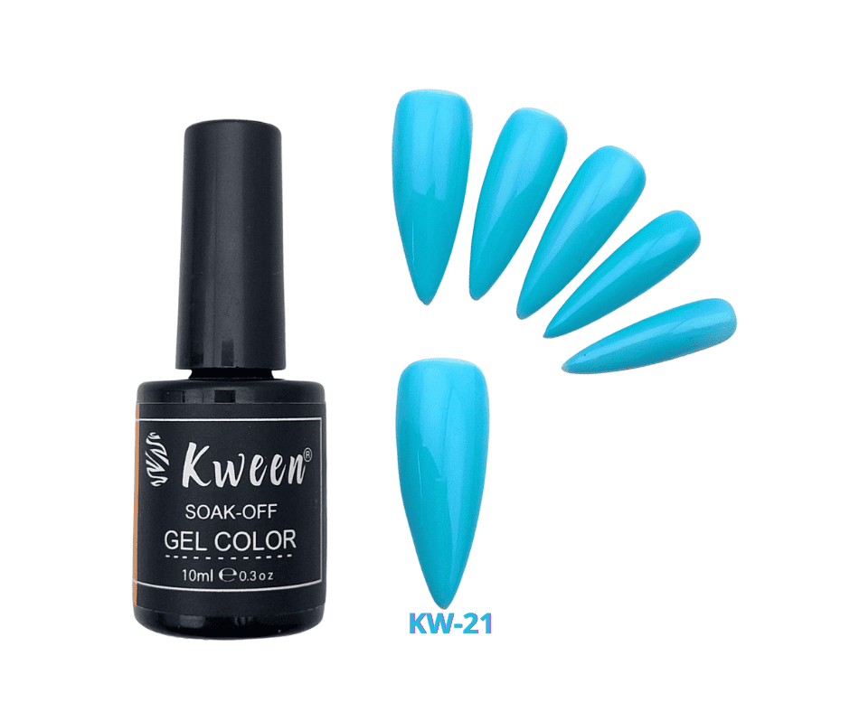 KWEEN Neon Blue UV/LED Gel Nail Polish ,UV LED Gel Varnish Soak Off Nail Art Gel Polish