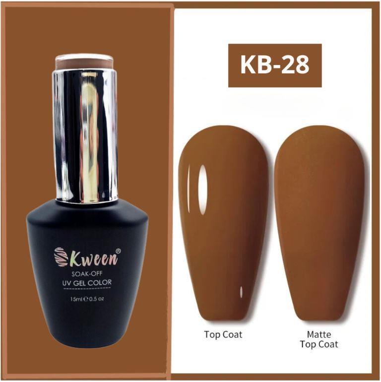 KWEEN PRO Gel Polish 15ml Solid Brown Coffee colors Nail Gel Soak Off UV LED Nail Lamp Gel Polish Nail Art Manicure Salon DIY Home Nail art