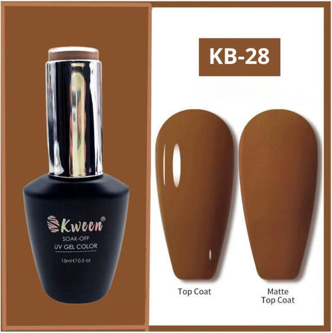 KWEEN PRO Gel Polish 15ml Solid Brown Coffee colors Nail Gel Soak Off UV LED Nail Lamp Gel Polish Nail Art Manicure Salon DIY Home Nail art