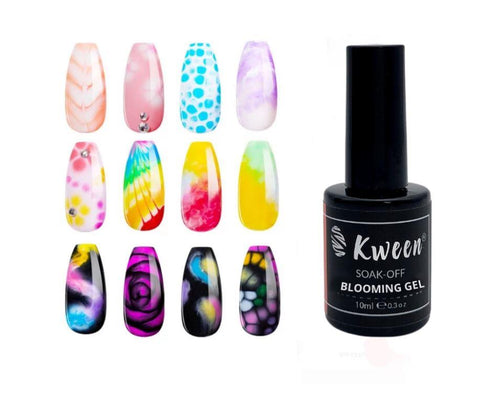 KWEEN Clear Blooming Gel Nail Polish Nail Painting Blooming Gel Polish Flower Marble Effect Nail Art Soak Off UV Gel Manicure