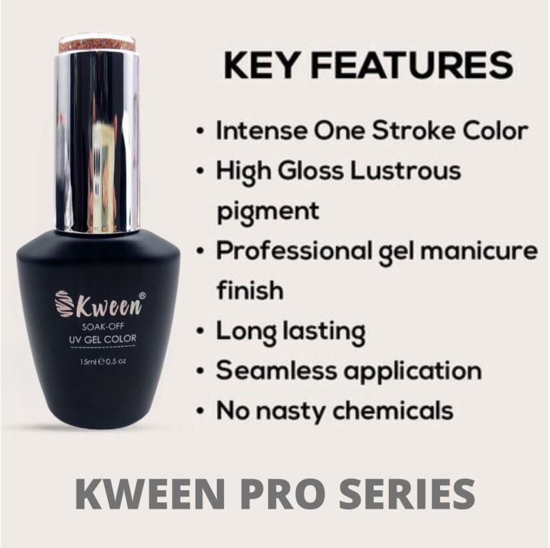 KWEEN 15ml PRO Series Gel Nail Polish Soak Off UV LED Lamp Gel Nail Polish Nail Art Design Manicure Salon DIY at Home Gift Need UV Light to Cure UV Gel