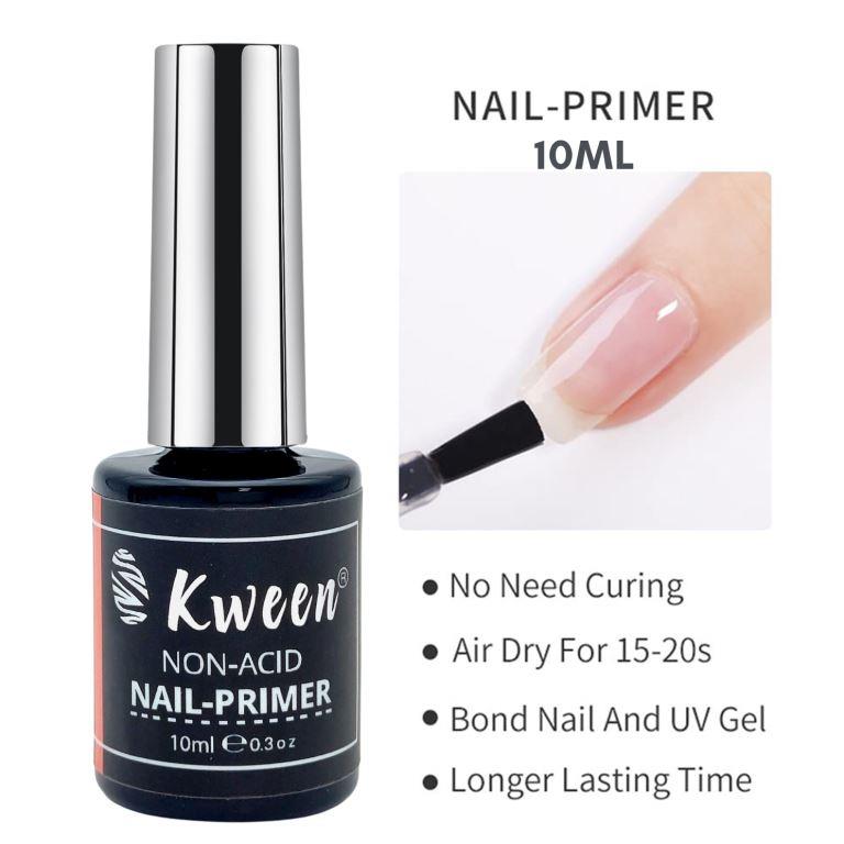 KWEEN Nail Dehydrator and Primer Long-Lasting Nail Prep Dehydrate Gel Nail Polish and Natural Acid Free Bonding Primer Set for Acrylic Powder