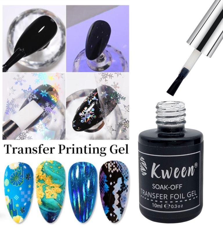 KWEEN Transfer Foil Printing UV Gel Nail Foil Glue Nail Art Soak Off Gel Polish For Nail art and Manicure