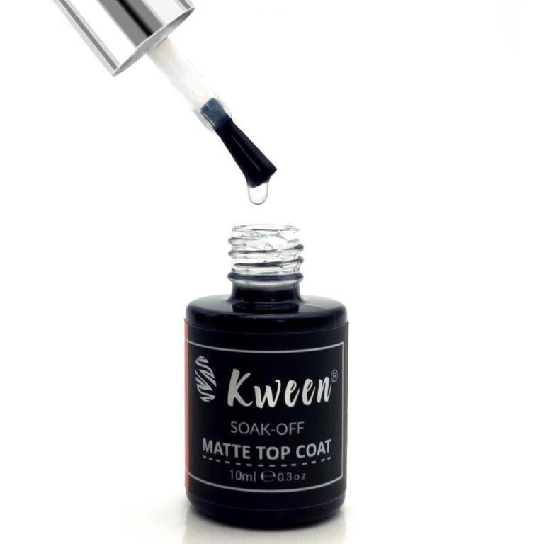 KWEEN Matte Top Coat, Soak Off Top Coat Nail Polish, Gel Top Coat with Matte Finish and Long Lasting