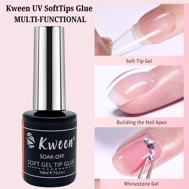 KWEEN UV Nail Glue for Flase Nail Tip Super Strong Hold Glue 10ml UV Adhesive Gel Polish for Nail Art And Decoration