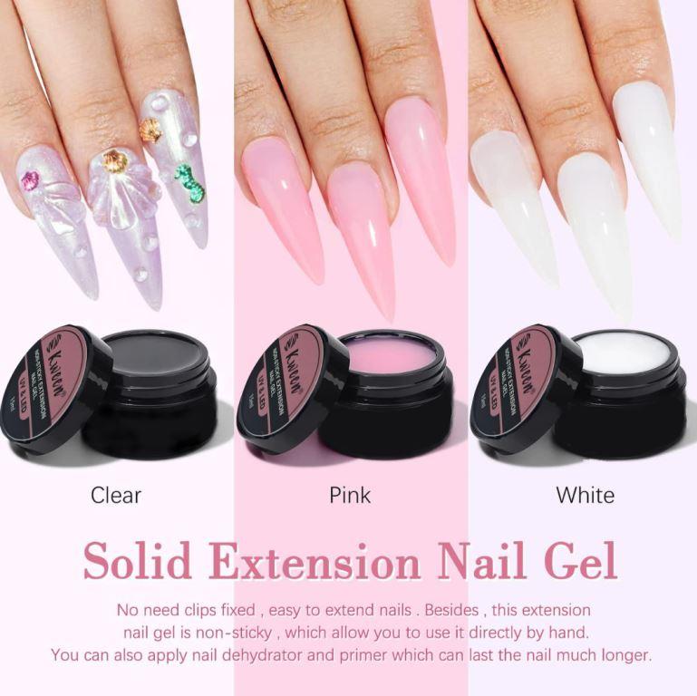 KWEEN Solid Sculpture Builder Gel - 3D Nail Art Gel Pink Non-Stick Hand Nail Extension Gel for Carving Patterns Decoration Nail Art Emboss Hard Gel