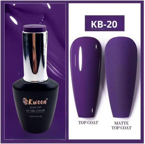 KWEEN Pro Gel Nail Polish 15ML No Wipe Glossy Purplish series UV/LED Soak Off Gel Nail Polish Kit for Manicure Nail art Home Nail DIY Salon