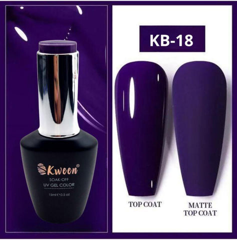 KWEEN Pro Gel Nail Polish 15ML No Wipe Glossy Purplish series UV/LED Soak Off Gel Nail Polish Kit for Manicure Nail art Home Nail DIY Salon