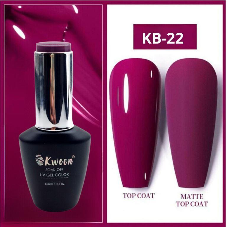 KWEEN Pro Gel Nail Polish 15ML No Wipe Glossy Purplish series UV/LED Soak Off Gel Nail Polish Kit for Manicure Nail art Home Nail DIY Salon