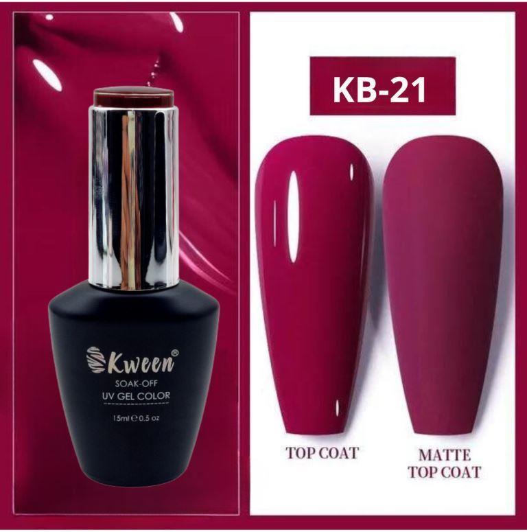 KWEEN Pro Gel Nail Polish 15ML No Wipe Glossy Purplish series UV/LED Soak Off Gel Nail Polish Kit for Manicure Nail art Home Nail DIY Salon