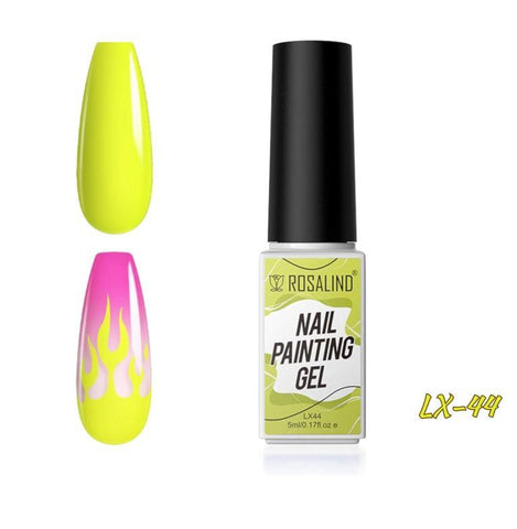 ROSALIND Nail Art Gel Liner Set, Gel Paint Gel Nail Art Liner Brush Soak Off Painting Drawing Gel Liner Pens for Home Salon DIY Manicure Nail Design UV LED Required