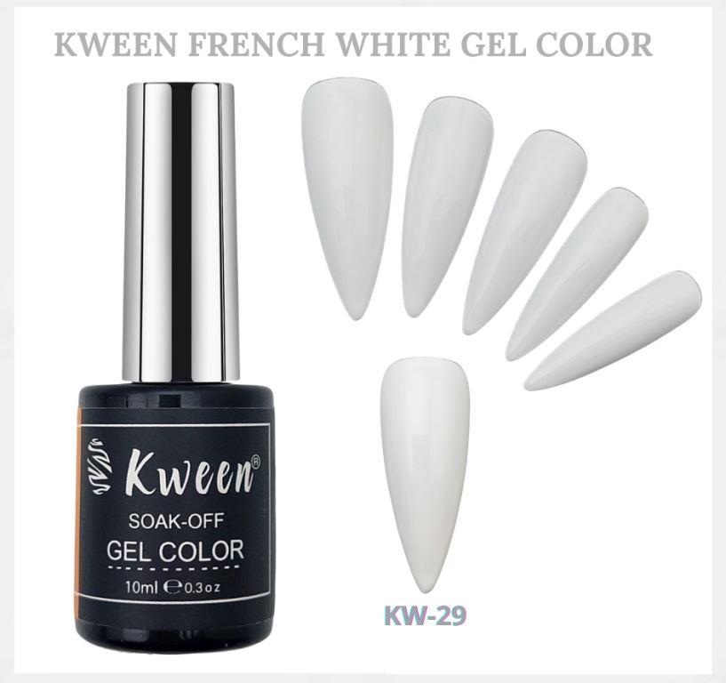 KWEEN Pure White Gel Nail Polish Snow Color French Manicure Gel Polish Soak Off UV Gel Nail Salon DIY