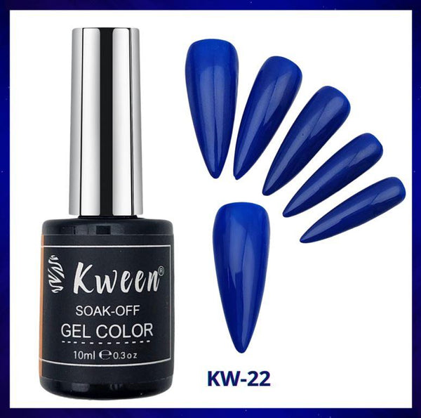 KWEEN Royal Blue UV/LED Gel Nail Polish ,UV LED Gel Varnish Soak Off Nail Art Gel Polish