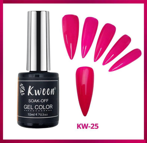 KWEEN Neon Electric Purple UV/LED Gel Nail Polish ,UV LED Gel Varnish Soak Off Nail Art Gel Polish For Nail Art