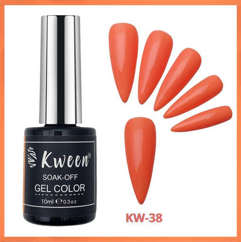 KWEEN Orange Peach Color  UV/LED Gel Nail Polish  Soak Off Gel Nailart For Manicure
