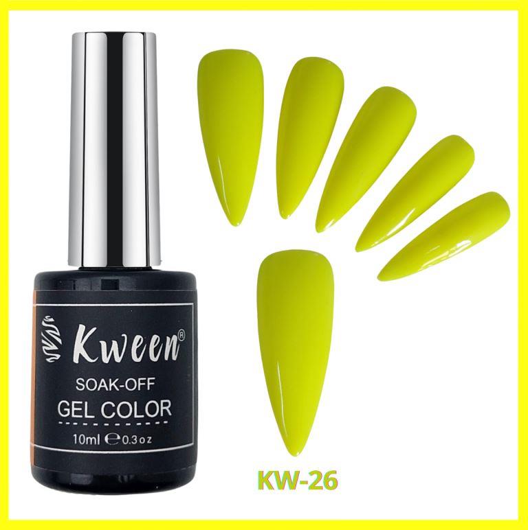 KWEEN Neon yellow UV/LED Varnish Soak Off Professional nail polish semi permanent gel For Nail Art and manicure