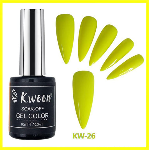 KWEEN Neon yellow UV/LED Varnish Soak Off Professional nail polish semi permanent gel For Nail Art and manicure