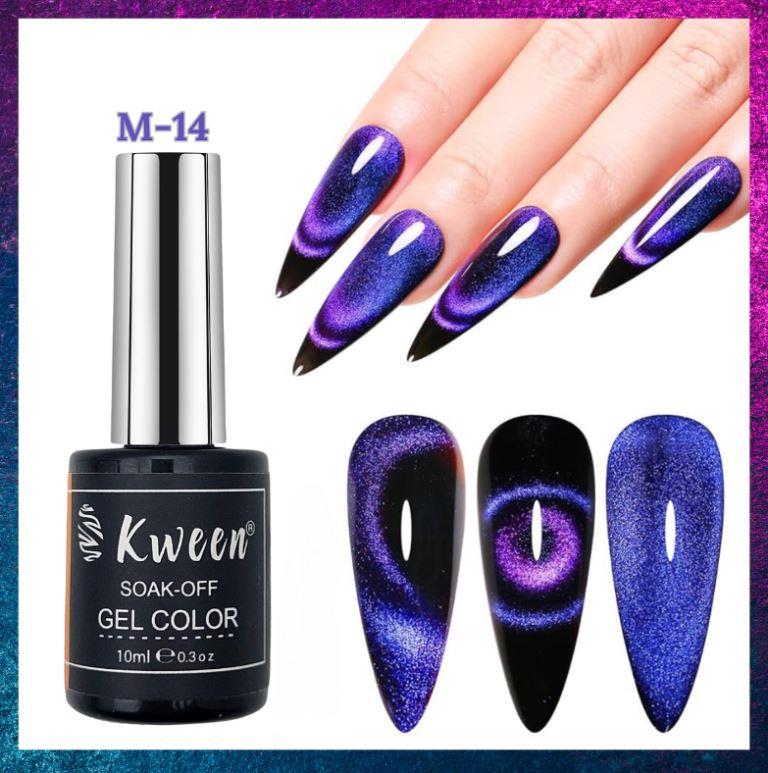 KWEEN 9D Cat Eye Gel Nail Polish Galaxy Cat Magnetic Nail Polish Soak Off UV LED Gel Polish Nail Art Manicure