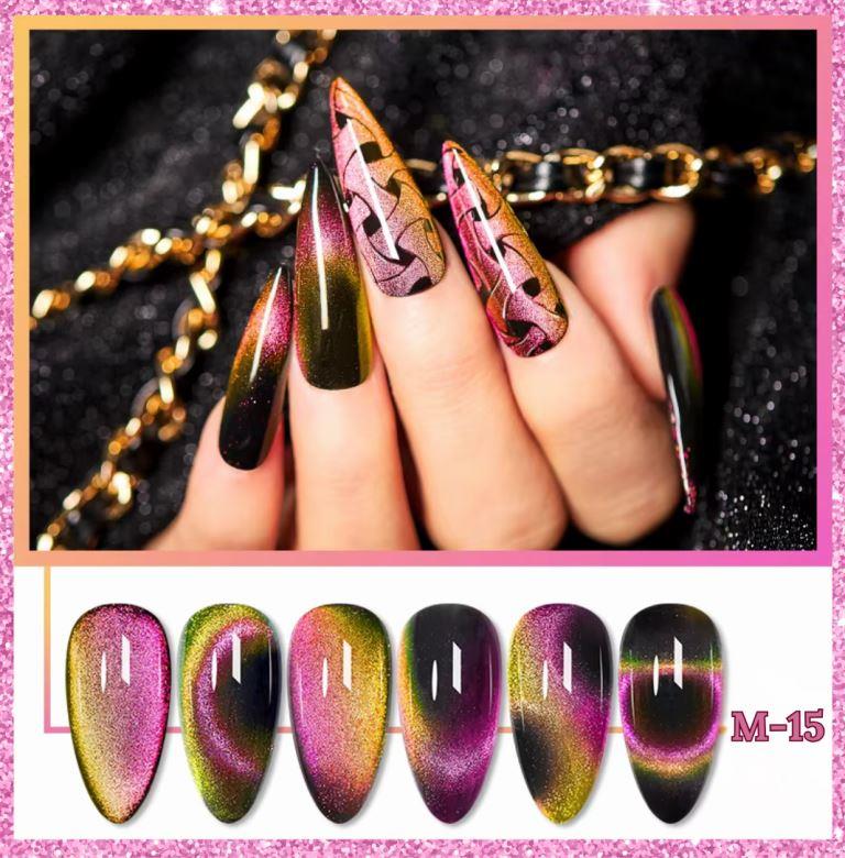 KWEEN 9D Double Tone Cat Eye UV LED Gel Nail Art Design Manicure Soak Off Cat Eyes Magnetic Gel Polish For Manicure and Nail art