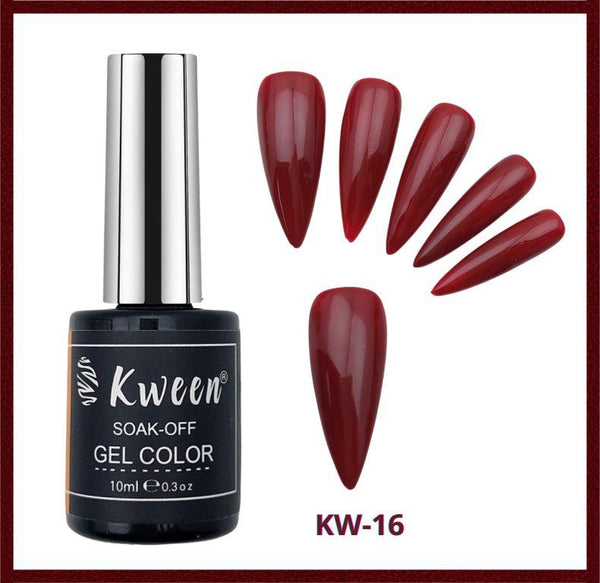 KWEEN Dark Maroon Nail Polish UV/LED Soak Off Gel Nail Polish Professional Nail Color For Manicure