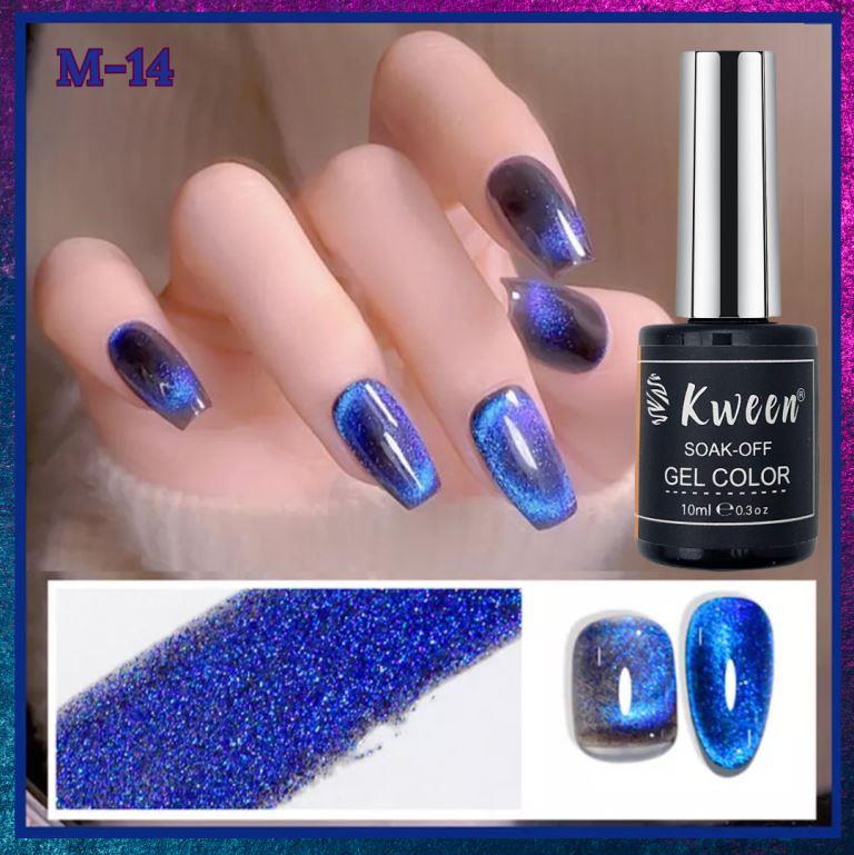 KWEEN 9D Cat Eye Gel Nail Polish Galaxy Cat Magnetic Nail Polish Soak Off UV LED Gel Polish Nail Art Manicure