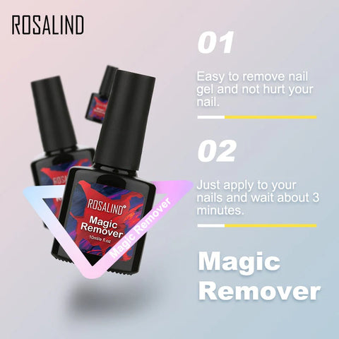 Rosalind Nail Gel Polish MAGIC REMOVER Burst in 2-3min Acetone Soak Off Professional Manicure Nail Art