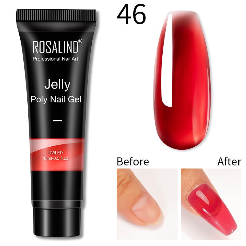 ROSALIND 15ml Poly Nail Gel Jelly Glaze Colors Nail Builder Extension Gel For Nails Art Design Semi Permanent Hybrid Varnishes