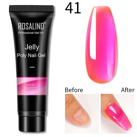 ROSALIND 15ml Poly Nail Gel Jelly Glaze Colors Nail Builder Extension Gel For Nails Art Design Semi Permanent Hybrid Varnishes
