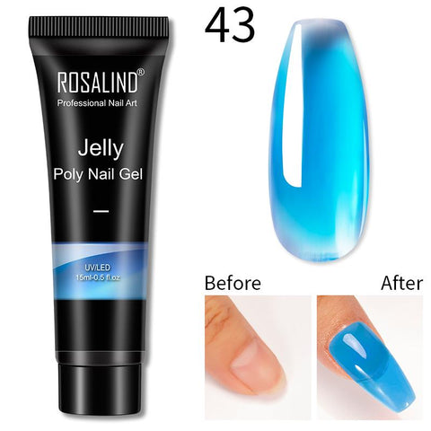ROSALIND 15ml Poly Nail Gel Jelly Glaze Colors Nail Builder Extension Gel For Nails Art Design Semi Permanent Hybrid Varnishes