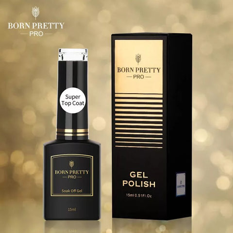 BORN PRETTY PRO 1 Bottle 15ml Super Shinny Topcoat Transparent Soak Off Nail Art Gel Varnish professional quality