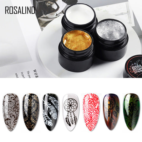 ROSALIND 5ML Painting Gel Polish 5 Colors Gel Nail Polish Set For Manicure DIY Base Coat Varnish Hybird Design Of Nail Art