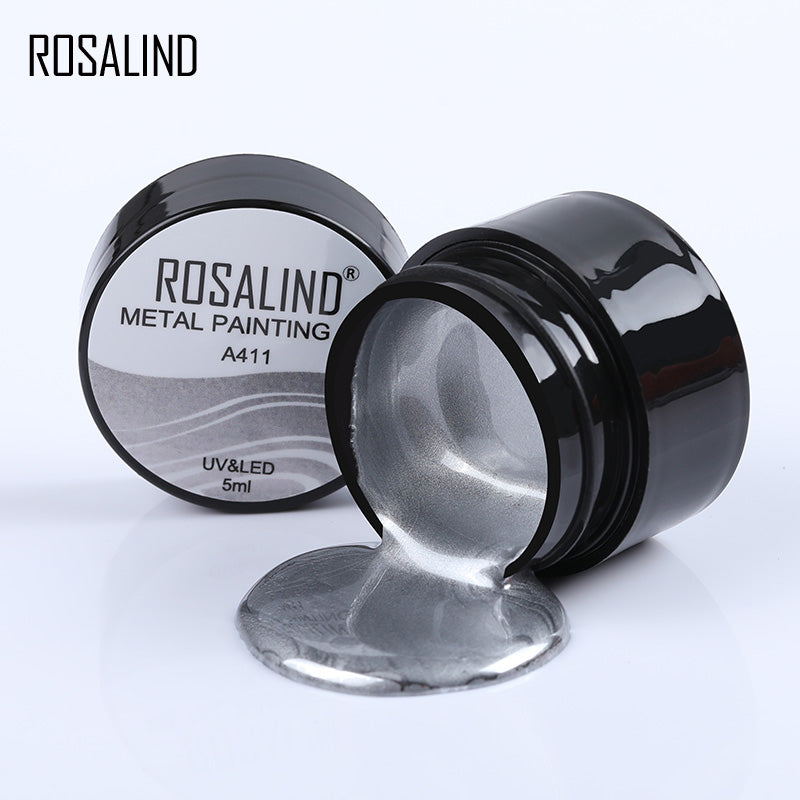 ROSALIND 5ml Metal Painting Nail Gel Bright For Nail Art Design LED/UV Lamp Nail Gel Polish Manicure DIY Polish Design Nail Art Painted