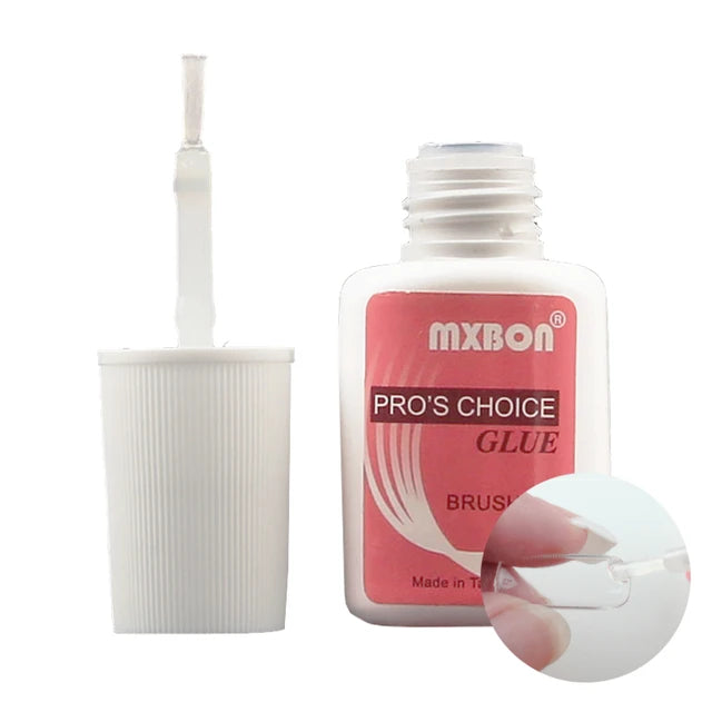 Mxbon 7g Fast Drying Nail Glue for False Nails Glitter Acrylic Decoration with Brush False Nail Tips Design Acrylic Nails For Girls