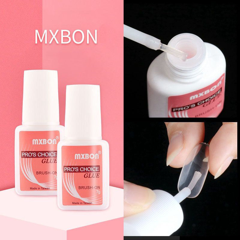 Mxbon 7g Fast Drying Nail Glue for False Nails Glitter Acrylic Decoration with Brush False Nail Tips Design Acrylic Nails For Girls