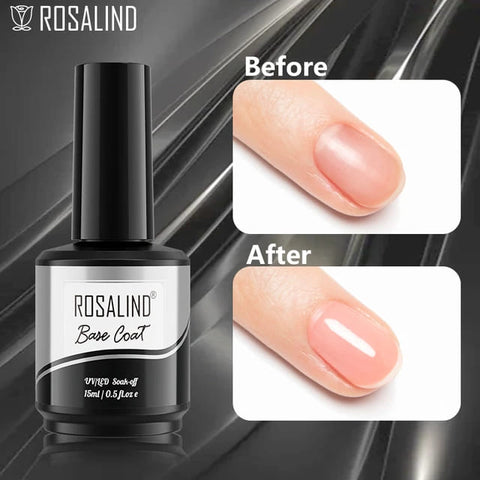 ROSALIND 15ml Base Coat Semi Permanent Gel Nail Polish Primer UV LED Lamp Gel Polish Soak Off Primer Base Coat Nail Art