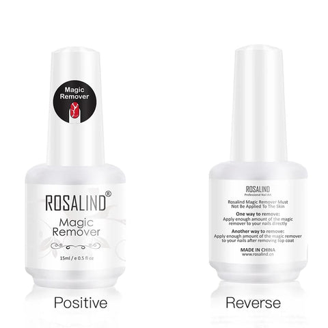 ROSALIND 15ml Nail Gel Polish Magic Remover For Manicure Fast Clean Within 2-3 MINS Gel Nail Polish Remover