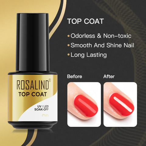 ROSALIND Tempered Top Coat UV LED Nail Polish Nail Manicure Long Lasting Nail Art