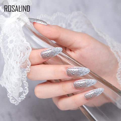 ROSALIND Glitter Extension Gel 30ml Glitter Diamond Nail Builder for Nail Art, Nail Thickening Poly Nail Gel Tube Need UV Lamp