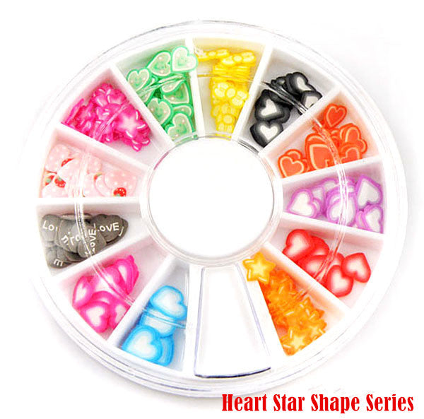 1pc Wheel Random Nail Art Slices, 3D DIY Nail Art Fimo Slime Supplies Stickers Decoration for DIY Crafts and Nail Art Decoration