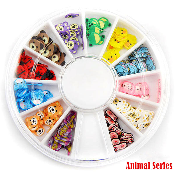 1pc Wheel Random Nail Art Slices, 3D DIY Nail Art Fimo Slime Supplies Stickers Decoration for DIY Crafts and Nail Art Decoration