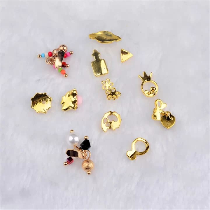 Nail Art Decoration Designer 3d Nail Charms Wheel Rhinestones Mixed Alloy Gems Diamond Pearl Diy Manicure Jewellery (Random Style)