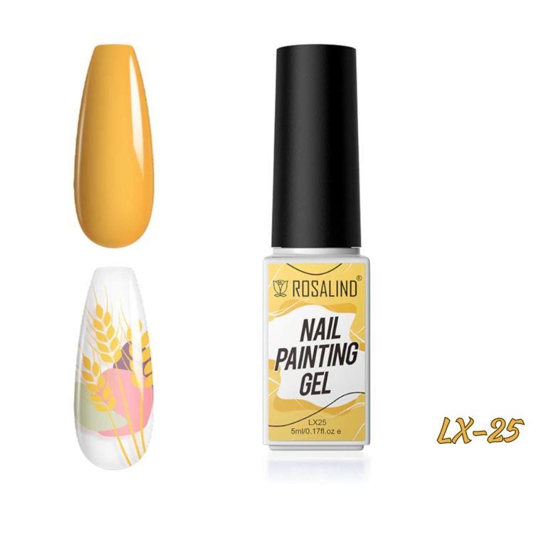 ROSALIND Nail Art Gel Liner Set, Gel Paint Gel Nail Art Liner Brush Soak Off Painting Drawing Gel Liner Pens for Home Salon DIY Manicure Nail Design UV LED Required