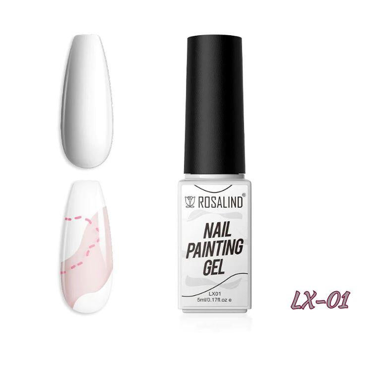 ROSALIND Nail Art Gel Liner Set, Gel Paint Gel Nail Art Liner Brush Soak Off Painting Drawing Gel Liner Pens for Home Salon DIY Manicure Nail Design UV LED Required