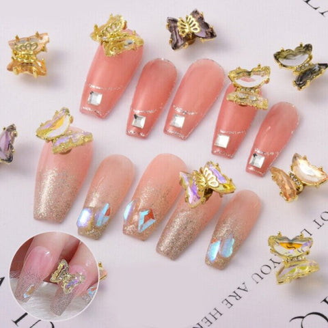 3D Butterfly Nail Art Crystal Studs Nail Gem DIY Diamond Nails Jewellery Decoration for Acrylic Nails