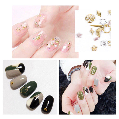 Mixed Shape 3D Nail Art Decoration Wheel Nail Studs Beads Nail Art Accessories